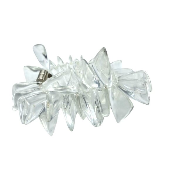 Yasmine Kuhn Lucite Bracelet Magnetic Clasp Clear Asymmetrical Large Beads Costu - Picture 5 of 9